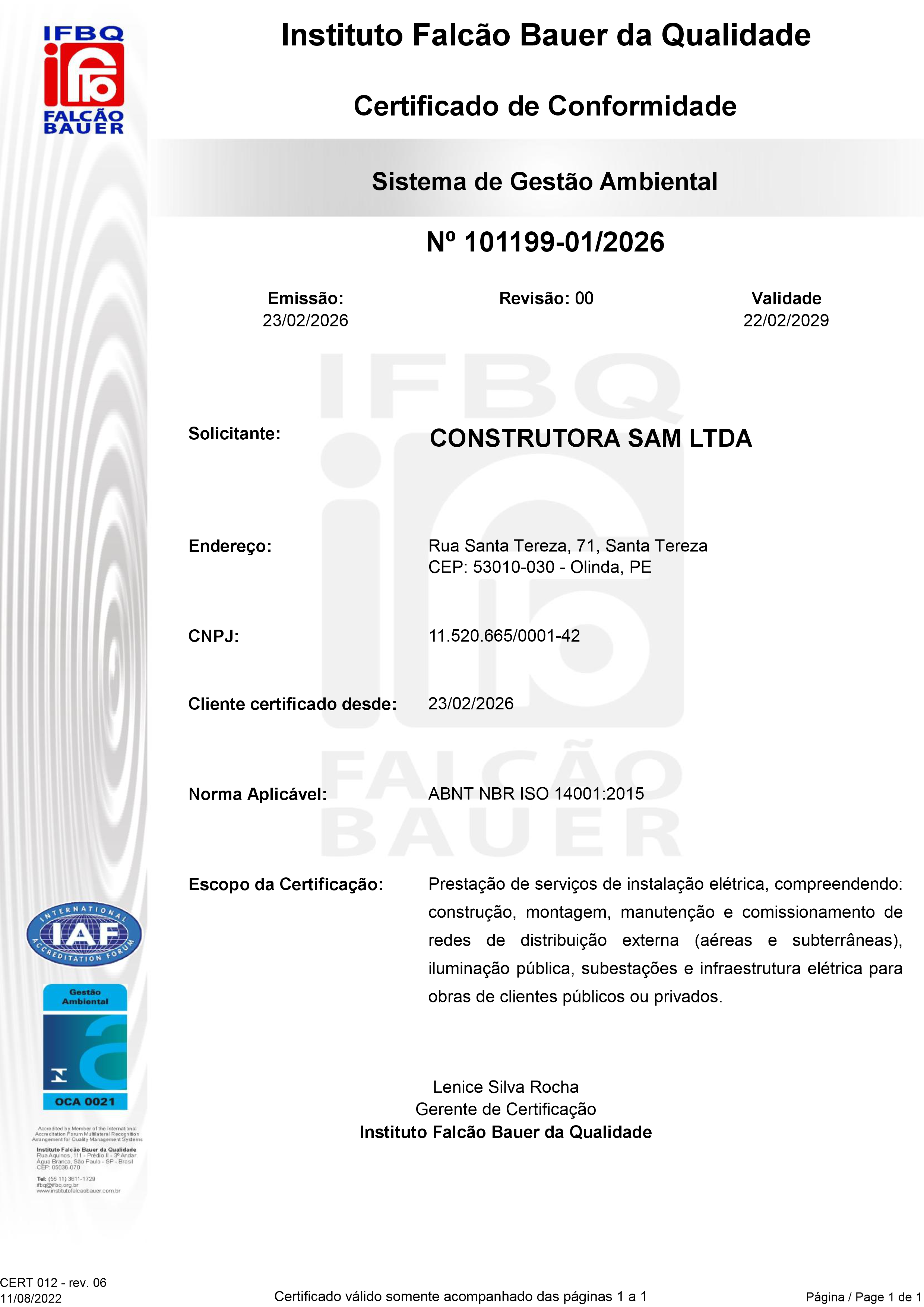 Certificado ISO 14001