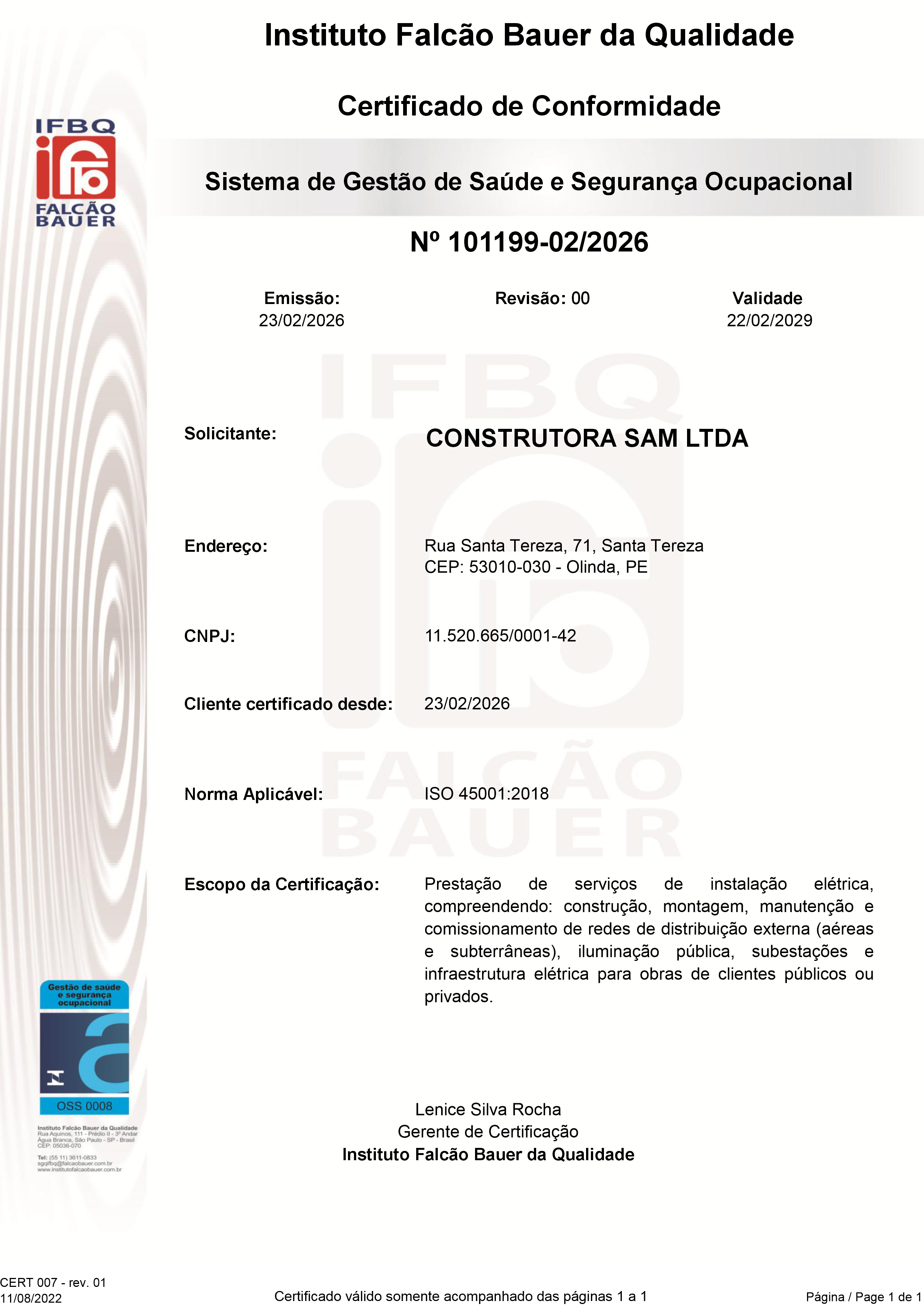 Certificado ISO 45001